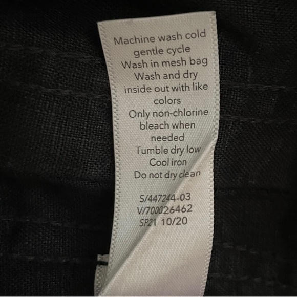 Athleta Black Cabo Linen Wide Leg Pants 18 Elastic Waist Drawstring Vacation - Picture 11 of 13